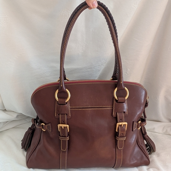 Dooney & Bourke Florentine Large Domed Buckle Satchel Chestnut Brown NWT - Picture 10 of 16